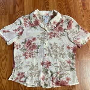 Sheer floral blouse